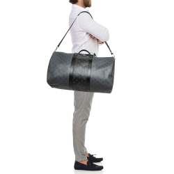 مملوكة مسبقًا Louis Vuitton Monogram Eclipse and Reverse Canvas Keepall Bandouliere 50 Bag