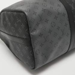 مملوكة مسبقًا Louis Vuitton Monogram Eclipse and Reverse Canvas Keepall Bandouliere 50 Bag