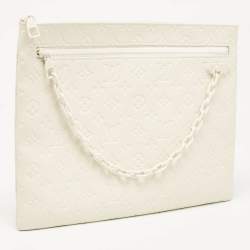 Louis Vuitton White Monogram Taurillon Leather Solar Ray A4 Pouch