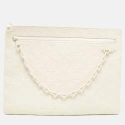 Louis Vuitton White Monogram Taurillon Leather Solar Ray A4 Pouch