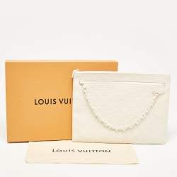 Louis Vuitton White Monogram Taurillon Leather Solar Ray A4 Pouch