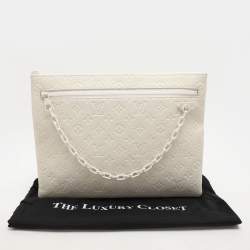 Louis Vuitton White Monogram Taurillon Leather Solar Ray A4 Pouch