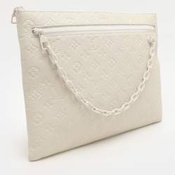 Louis Vuitton White Monogram Taurillon Leather Solar Ray A4 Pouch