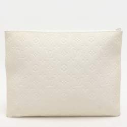Louis Vuitton White Monogram Taurillon Leather Solar Ray A4 Pouch