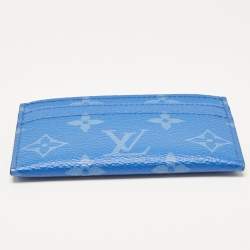 Louis Vuitton Agave Blue Taigarama Canvas Double Card Holder