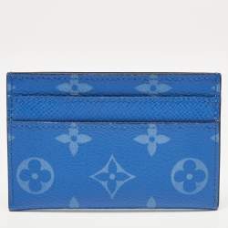 Louis Vuitton Agave Blue Taigarama Canvas Double Card Holder
