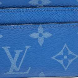 Louis Vuitton Agave Blue Taigarama Canvas Double Card Holder