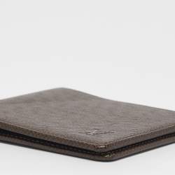 Pre Owned Louis Vuitton Grizzli Taiga Leather Porte-Billets 3 Card Bifold Wallet