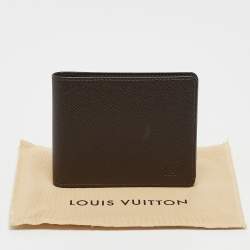Pre Owned Louis Vuitton Grizzli Taiga Leather Porte-Billets 3 Card Bifold Wallet