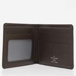 Pre Owned Louis Vuitton Grizzli Taiga Leather Porte-Billets 3 Card Bifold Wallet
