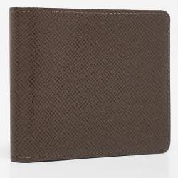 Pre Owned Louis Vuitton Grizzli Taiga Leather Porte-Billets 3 Card Bifold Wallet