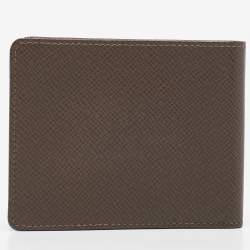 Pre Owned Louis Vuitton Grizzli Taiga Leather Porte-Billets 3 Card Bifold Wallet