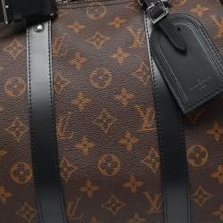 Louis Vuitton Black Monogram Canvas Keepall Bandouliere 45 Bag
