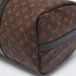 Louis Vuitton Black Monogram Canvas Keepall Bandouliere 45 Bag