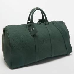 Louis Vuitton Dark Green Monogrami Taurillon Leather Keepall Bandouliere 50 Bag