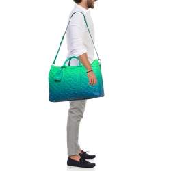 Louis Vuitton Virgil Abloh Green/Blue Monogram Illusion Leather Keepall Tote