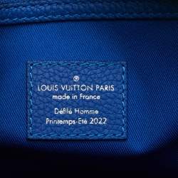 Louis Vuitton Virgil Abloh Green/Blue Monogram Illusion Leather Keepall Tote