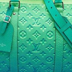 Louis Vuitton Virgil Abloh Green/Blue Monogram Illusion Leather Keepall Tote