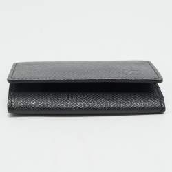 Pre Owned Louis Vuitton Black Taiga Leather Business Card Holder