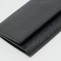 Pre Owned Louis Vuitton Black Taiga Leather Business Card Holder
