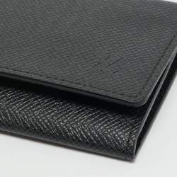 Pre Owned Louis Vuitton Black Taiga Leather Business Card Holder