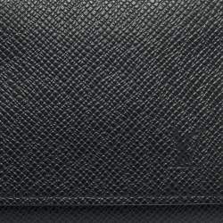 Pre Owned Louis Vuitton Black Taiga Leather Business Card Holder