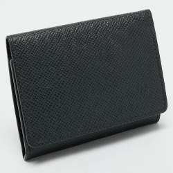 Pre Owned Louis Vuitton Black Taiga Leather Business Card Holder