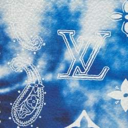 Pre Owned Louis Vuitton Blue Monogram Bandana Leather Pocket Organizer