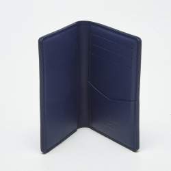 Pre Owned Louis Vuitton Blue Monogram Bandana Leather Pocket Organizer