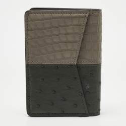 Pre Owned Louis Vuitton Multicolor Crocodile and Ostrich Pocket Organizer