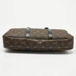 Pre Owned Louis Vuitton Monogram Macassar Canvas Porte Documents Voyage PM Briefcase
