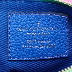 Pre Owned Louis Vuitton Bleu/Rose Monogram Taurillon Illusion Leather Trio Pouch Bag