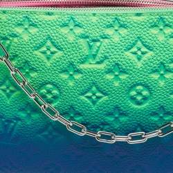 Pre Owned Louis Vuitton Bleu/Rose Monogram Taurillon Illusion Leather Trio Pouch Bag