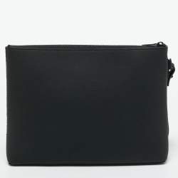 Pre Owned Louis Vuitton Black Leather Aerogram Takeoff Pouch