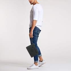 Pre Owned Louis Vuitton Black Leather Aerogram Takeoff Pouch