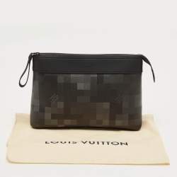 Pre Owned Louis Vuitton Black Damoflage Canvas Pochette Voyage Souple