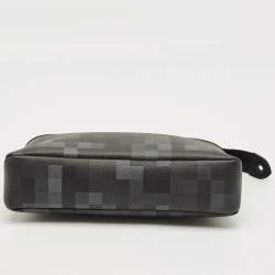 Pre Owned Louis Vuitton Black Damoflage Canvas Pochette Voyage Souple