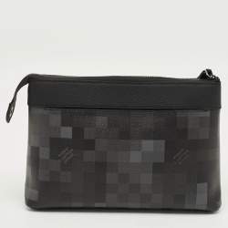 Pre Owned Louis Vuitton Black Damoflage Canvas Pochette Voyage Souple