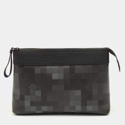 Pre Owned Louis Vuitton Black Damoflage Canvas Pochette Voyage Souple