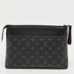 Pre Owned Louis Vuitton Monogram Eclipse Canvas Pochette Voyage Souple