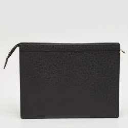 Pre Owned Louis Vuitton Black Taiga Leather Pochette Voyage