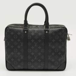 Pre Owned Louis Vuitton Monogram Eclipse Canvas Porte Documents Voyage PM Bag