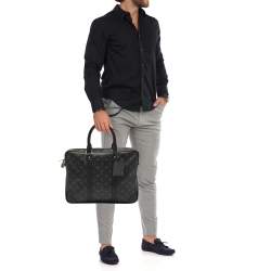 Pre Owned Louis Vuitton Monogram Eclipse Canvas Porte Documents Voyage PM Bag