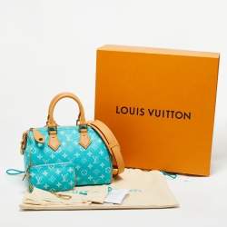 Pre Owned Louis Vuitton Turquoise Monogram Leather Speedy P9 Bandouliere 25 Bag