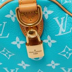 Pre Owned Louis Vuitton Turquoise Monogram Leather Speedy P9 Bandouliere 25 Bag