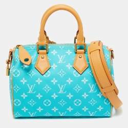 Pre Owned Louis Vuitton Turquoise Monogram Leather Speedy P9 Bandouliere 25 Bag