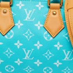 Pre Owned Louis Vuitton Turquoise Monogram Leather Speedy P9 Bandouliere 25 Bag