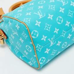 Pre Owned Louis Vuitton Turquoise Monogram Leather Speedy P9 Bandouliere 25 Bag