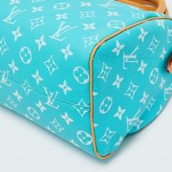 Pre Owned Louis Vuitton Turquoise Monogram Leather Speedy P9 Bandouliere 25 Bag
