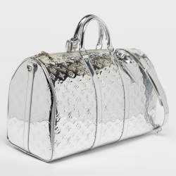 مملوكة مسبقًا Louis Vuitton Keepall Bandouliere 50 Silver Monogram Mirror Canvas Duffel Bag